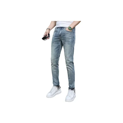 UOOHE Синие Унисекс Джинсы