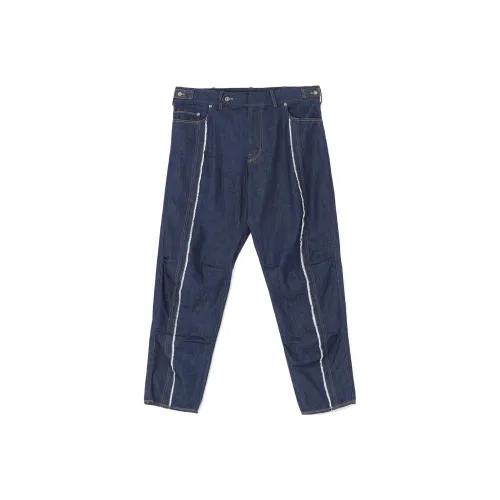 Yohji Yamamoto Темно-синий Унисекс Джинсы