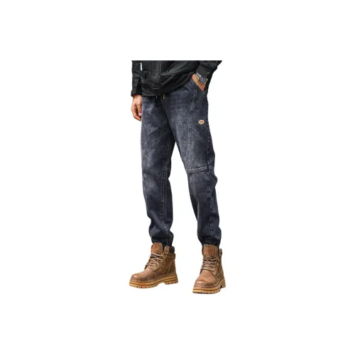 GELANLU Джинсы Унисекс Синий Черный