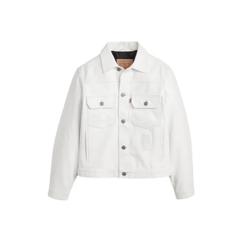 Stussy x Levi's Кожа Куртка Унисекс Белый