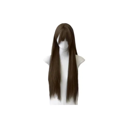 GLUNA Little Лолита Черный длинный Прямые волосы Парик Японский стиль Комикс Чёлка