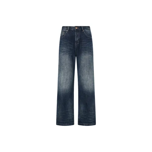 GTRG Винтажные синие унисекс джинсы