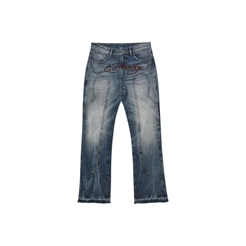 ED HARDY X Trapstar Collaboration FW24 Джинсы Унисекс Синий