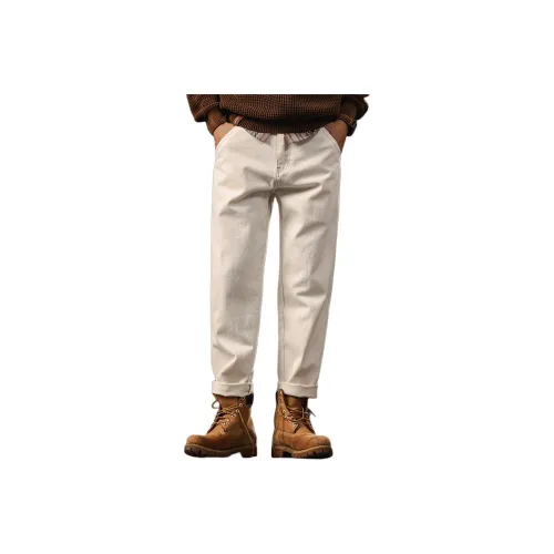 GELANLU Весна Джинсы Унисекс Белый