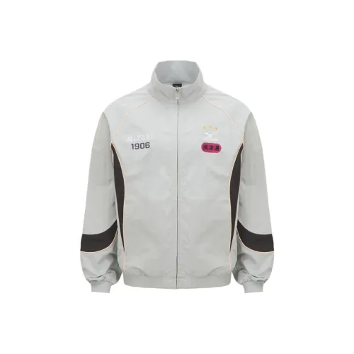 Mizuno Football Наследие Ткани вязаные Куртка Куртки Пальто Мужской Серый