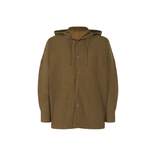 Homme Plissé Issey Miyake SS25 Куртки и Пальто Мужской Коричневый