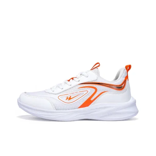 Binary Амортизация Легкий Дышащий Резистентный к сцеплению Низкий Топ Беговые кроссовки Мужской Белый и Оранжевый
