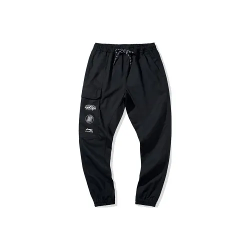 LINING Sports Fashion Collection Вязаные тренировочные штаны мужские черные