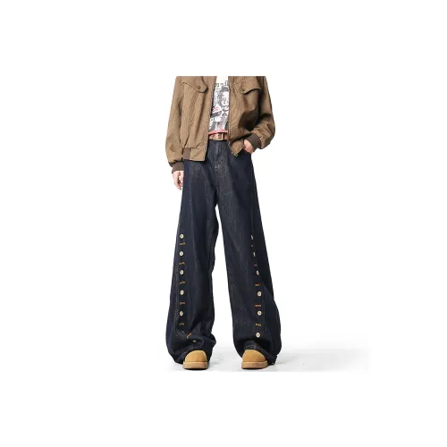 Evil Lions Джинсы Унисекс Винтажный синий Буткат Универсальный Стиль Позиционирование