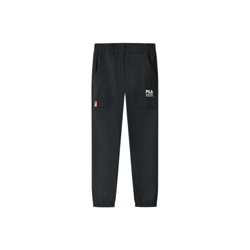 FILA X Magic Stick Joint Series Черные Мужские Вязаные Тренировочные Штаны