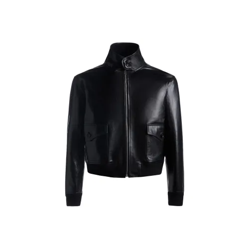 BALLY Кожа Куртка Мужская Черная