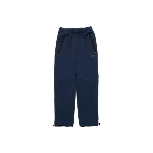 Nike Темно-синие мужские вязаные тренировочные штаны