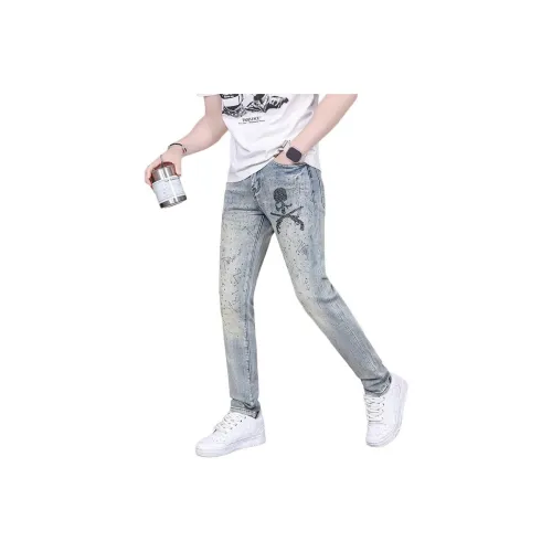 UOOHE Синие Унисекс Джинсы