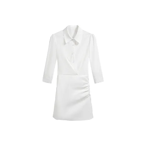 Белые женские платья с длинным рукавом