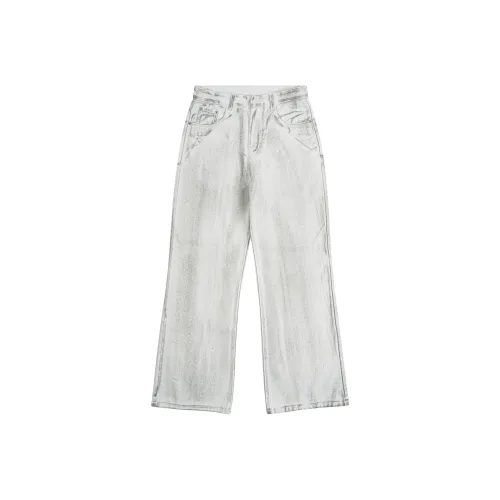 SONGS ALONG Джинсы Унисекс Белый Грязь