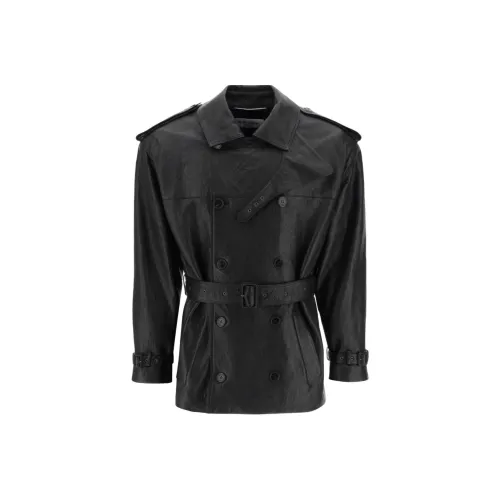 SAINT LAURENT Кожа Куртка Мужская Черная