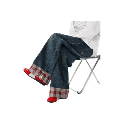 Hip Hop Мальчик Синие Унисекс Джинсы