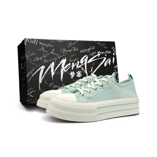 Mengsai Slip-resistant Abrasion-resistant Low-top Canvas Shoes Women's Mambo Green Менсаи Противоскользящие Устойчивые к истиранию Низкие Кеды Женские Мамбо Зеленый