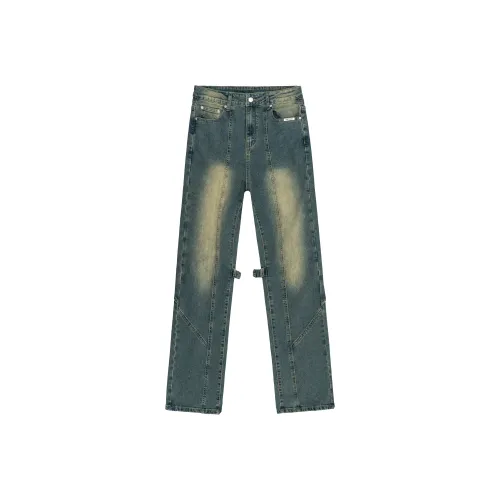 XINYINSU Джинсы Унисекс Желтый Грязь