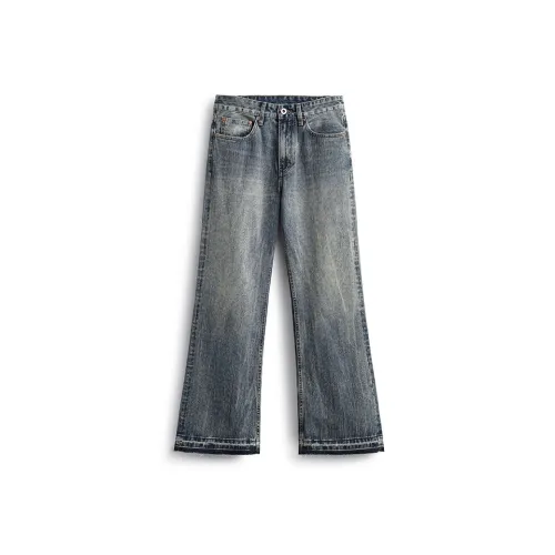 ZENGZHI Джинсы Унисекс Винтаж Синий