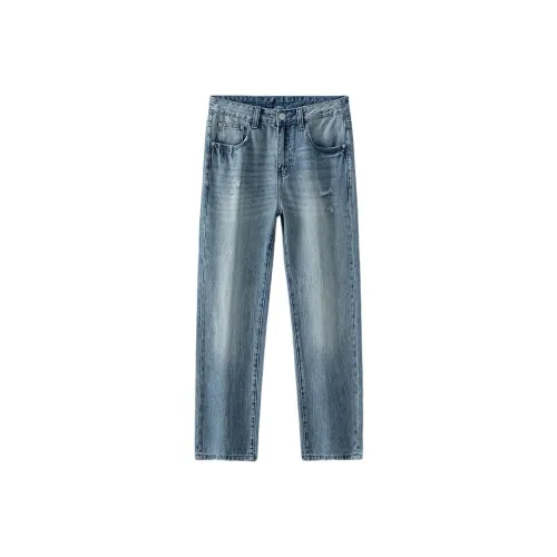 SANSHILIUJIE Джинсы Мужские Циан