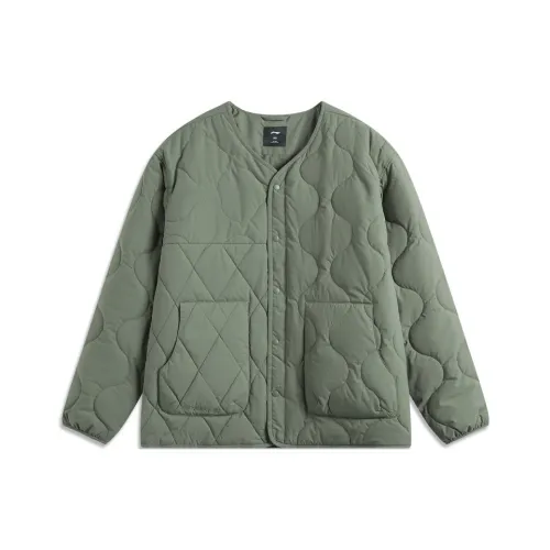 Лайнер Хлопковый пуховик Унисекс Дымчатый зеленый