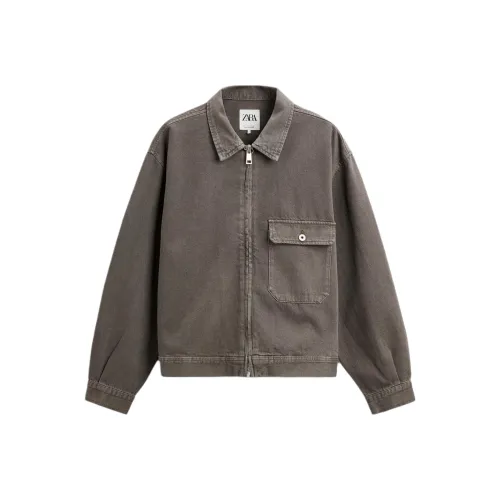 ZARA Куртки и Пальто Мужской Темно-Коричневый