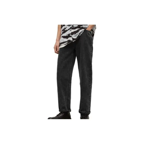 ALLSAINTS Вымытые Черные Мужские Джинсы
