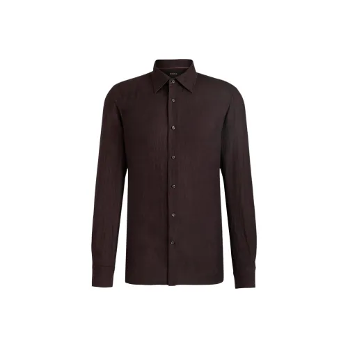 Hugo Boss Рубашка Мужская Темно-Коричневая