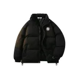 Чёрный хлопковый пуховик