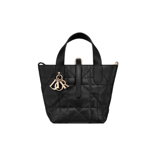 DIOR Toujours Телячья кожа Тоут Сумка Сумка для покупок Сумка на плечо Сумка Обычный Женская Черная