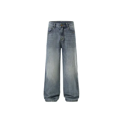 98SQUID Все Season Все Джинсы Унисекс Винтаж Синий