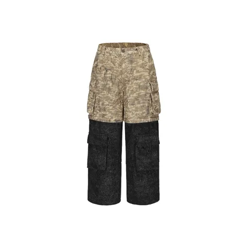 VANN VALRENCÉ Джинсы Унисекс Хаки Черный Цветовой блок