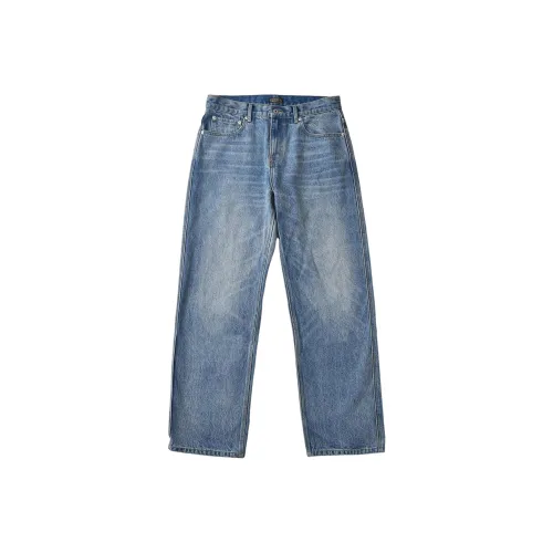 EXPM Выстиранные синие мужские джинсы