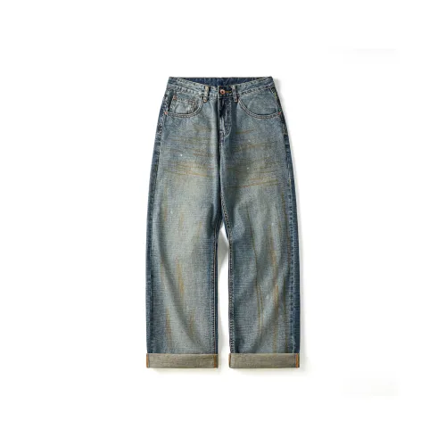 A3G4 Синие Унисекс Джинсы