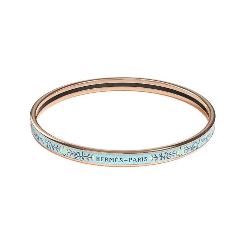 HERMES Эмаль Розовое Золото Тон Покрытие Браслеты Женские Синий