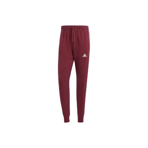 Adidas Essential Essentials French Terry Tapered Манжета 3 Stripes Joggers Вязаные Тренировочные брюки Мужской Тень Красный