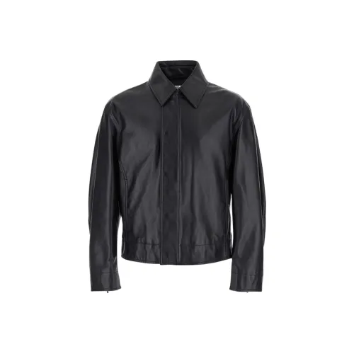 Bottega Veneta SS24 Кожа Куртка Мужская Черная