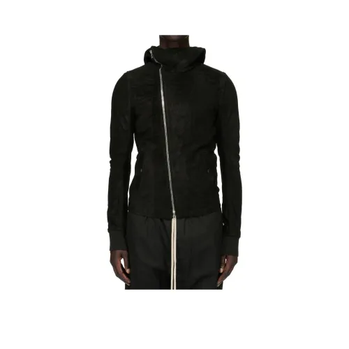 RICK OWENS совместный бренд RO FW24 кожаная куртка мужская черная