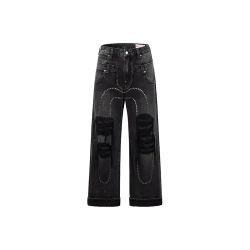 EVISU Denim Черные Мужские Джинсы
