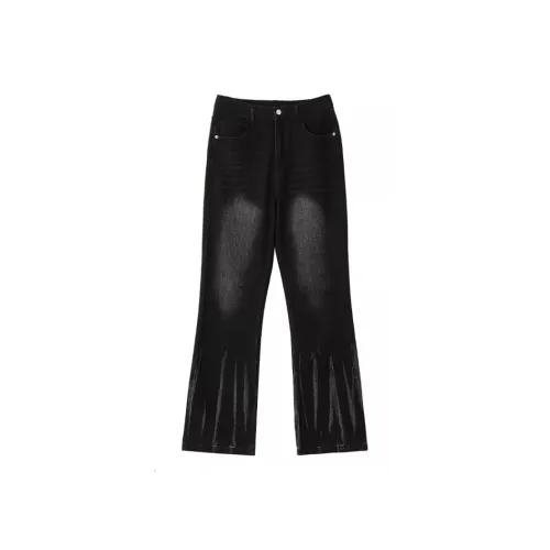 KEIRANDUN Черные Унисекс Джинсы