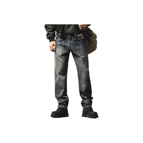 GELANLU Синий Мужской Джинсы