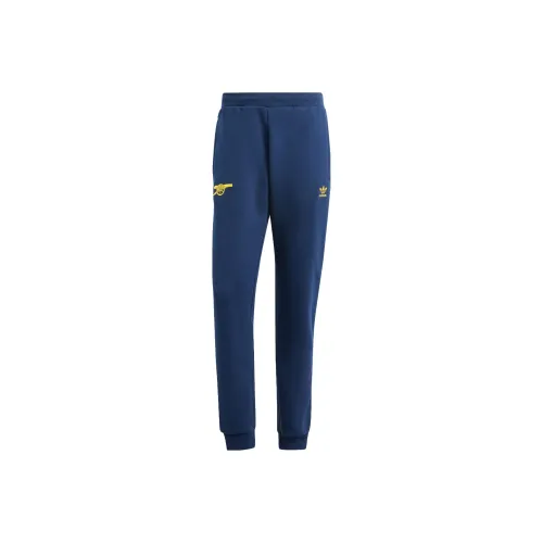 Adidas Originals Essential ARSENAL ESSENTIALS TREFOIL PANTS Вязаные Тренировочные Штаны Men's College Темно-Синий Племенной Желтый