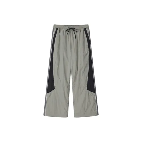 YOSHIYOYI Вязаные тренировочные штаны унисекс серо-зеленые