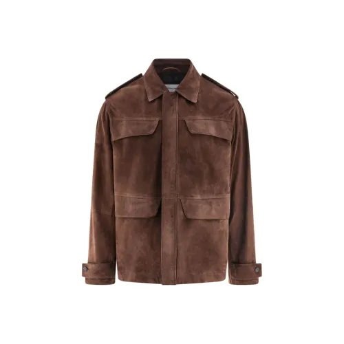 Ferragamo SS24 Кожаная Куртка Мужская Шоколад