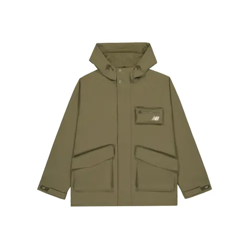 New Balance совместный бренд Повседневный Универсальный Удобный С капюшоном Ткани вязаные Куртки Пальто Унисекс Армейский зеленый