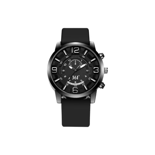 361° Кварцевый механизм силиконовый ремешок мужские часы черный циферблат