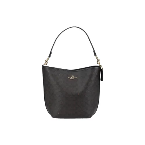 COACH City Canvas Кожаная вставка Сумка Большая Женская Черная