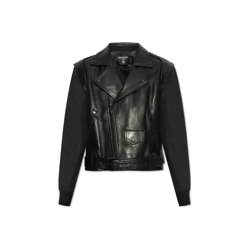 Balmain Hair Черные Мужские Кожаные Куртки