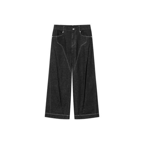 YUNYI Джинсы Мужские Оригинальные Черный Деним